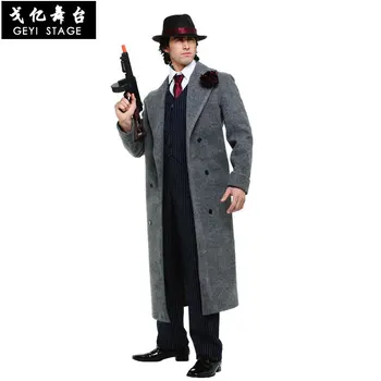 COS dospelý človek mafia halloween kostým výkon služby klasické gangster studenokrvné vraha, detektíva, kostým