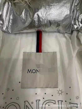 Mengjia 21ss zimné nové svetlé strieborné stitched baránok vlna voľné Európskej pribrala nadol bunda dámskej módy