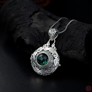 S925 Mincový Striebro Kúzlo Prívesky 2021 Populárne Večný Viniča Green Crystal Visí Ozdoby Čistý Argentum Šperky pre Ženy