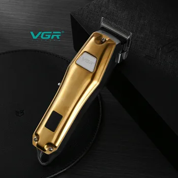 VGR Profesionálna vlasová Rezací Stroj Elektrický Hair Clipper Retro Kovové Holič Domácnosti Vlasov Zastrihávač, LED Digitálny Displej V-655
