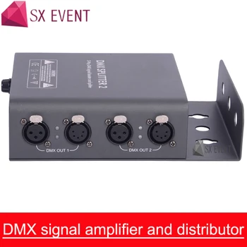 3PIN&5PIN DMX signálu zosilňovač a distribútor 1 vstup-2 výstupy plus DMX Thru Elektrická izolácia medzi vstupom & výstup