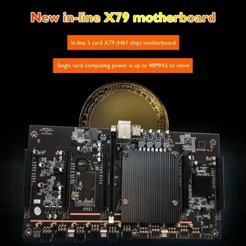 X79 H61 BTC Baník Doske Podporu 3060 3070 3080 GPU s E5 2630 V2 CPU+24Pins Konektor pre BTC Banské Banské