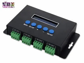 BC-204 DC5V-24V Artnet na SPI/DMX pixel light controller;Eternet protokol vstup 680pixels*4CH+ Jeden port(1X512 Kanály) výstup
