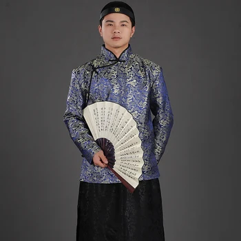 Čínske Tradičné bohatý muž, oblečenie kapitalistickej odev, Šaty Župan Ropa tradicional Čína vetements traditionnels chinois