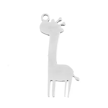 Risul Žirafa Štýl Roztomilý Zvierat Náhrdelník Prívesok Engrave prázdne Charms Zrkadlo poľský Nehrdzavejúcej ocele Kvalitné veľkoobchod 50pcs
