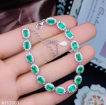 KJJEAXCMY Jemné Šperky 925 Sterling Silver Vykladané Emerald Ženy Ruke Náramok Vintage Podpora Detekcie