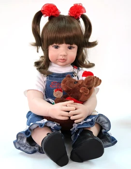 60 cm Silikónový Reborn Baby Doll Hračky Ako Skutočné Vinyl Princezná Batoľa Deti Bábiky Dievčatá Bonecas Darček k Narodeninám Bebes reborn