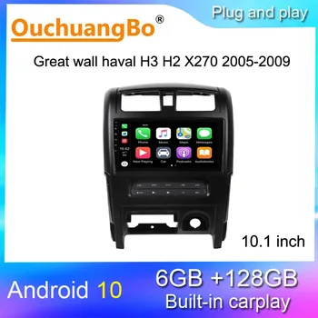 Ouchuangbo rádio, gps záznamník pre 10.1 palcový GWM Veľký múr hover haval H3 H2 X270 Roky 2005-2009 Android 10 stereo DSP carplay
