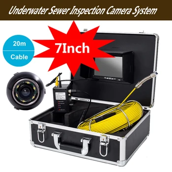 17 mm Kamera Hlavu 20-50 m Kábel Cievky pod vodou Kanalizačný Inšpekčný kamerový Systém 7inch Digitálne Vysoké Rozlíšenie Obrazovky Monitora