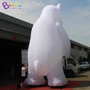 Nádherné Remeslo 6 Metrov Vysoký Nafukovacie Polar Bear / Veľkých Vzduchu-fúkané Cartoon Medveď Balón Hračka pre Dekorácie