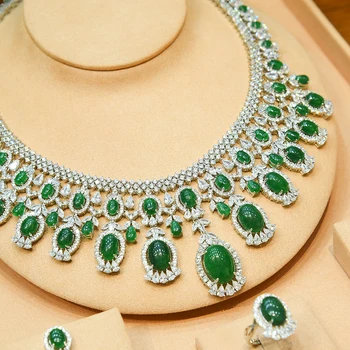 Blachette Luxusné Módne Veľký Vyhlásenie Šperky Set Pre Ženy, Svadobné Kubický Zirkón CZ Afriky Dubaj Svadobné Vysoko Kvalitné Šperky