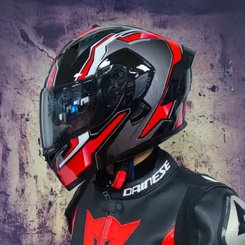 BODKA Motocykel Dvojité Objektív Bezpečné Flip Up Moto Prilby na Koni Motocross Prilby Štyri ročné obdobia Plnú Tvár Motorke Unisex Prilba