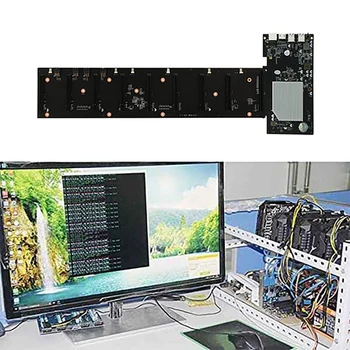 ETH-HSW3 BTC Ťažba základnej Doske 8 Karty PCIE X16 Slot Grafickej 67mm Ihrisku DDR3 so-DIMM Pamäte, MSATA, USB 2.0 Doska