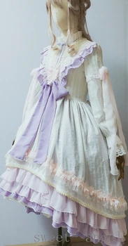 Sladké lolita šaty vintage čipky bowknot mäkké dievča škole štýl viktoriánskej šaty kawaii dievča gothic lolita op loli cosplay