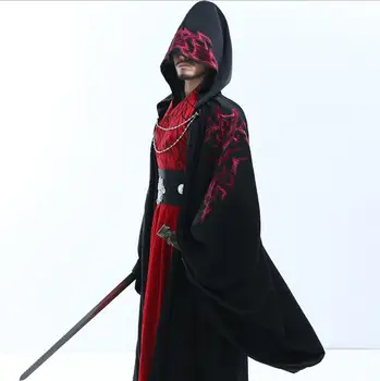 Orientálna Cisára kráľov, princov Kungfu Bojových umení Ghost klanu muži v čiernom obleku Hanfu film a TV cosplay top triedy Textílie