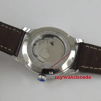 Nové 42mm parnis biela dial dátum okno ST1731 automatické pánske hodinky P955B