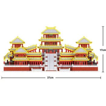 Svetovej Architektúry Mini Stavebné Bloky Dávnych Epang Palác 3D Mesta Model DIY Diamond Blokov Tehly Hračka pre Deti, Darčeky 8019
