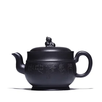 Skutočné umenie yixing odporúča čistý príručka kapitola kanvica slávny kung fu čaj nastaviť stenu rudy čierna hlina hrniec jade lions