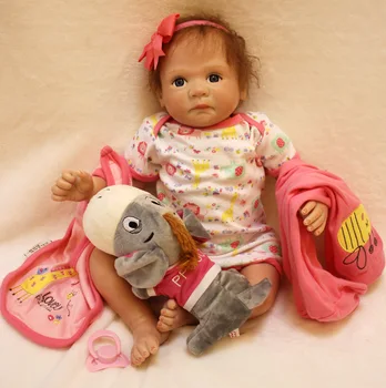 Silikónové Reborn Baby Doll Roztomilý Dievča Bábiky African american Hrať Bábiky Realisticky 20-palcový Hrať Bábiky Vianočné Darčeky, Hračky pre dieťa