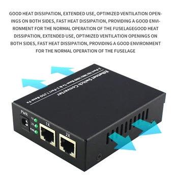 2SFP2E Gigabit Ethernet Switch Ethernet Vlákniny 2X1.25G SFP Vlákniny Port & 2X10/100/1000M MHD Gigabit Vlákniny Prepínač NÁS Plug