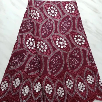 Ružová Swiss Voile Bavlna Čipky Textílie 2020 Afriky Swiss Voile Čipky Vo Švajčiarsku Vysokej Kvality Nigérijský Bavlna Čipky FabricLPL9805