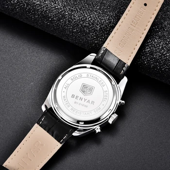 2021 Nové BENYAR Mužov Sledujte najlepšie Luxusné Značky Ležérne Módne Svietiace Hodiny Mužov náramkové hodinky Quartz Chronograf Relogio Masculino