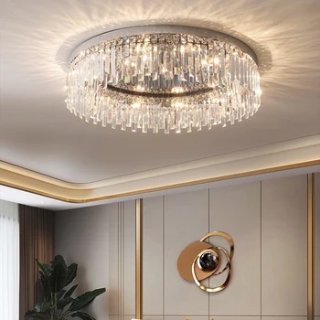 Kolo Dizajn Moderný Krištáľový Luster LED Svetlá Obývacia AC110V 220V Luxusné Lustre Spálňa Lampa