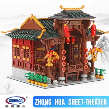 XINGBAO 01020 3820Pcs Tvorivé Čínsky Stavebný Série Čínske Divadlo Nastaviť Stavebné Bloky Klasickej Architektúry Tehly Model