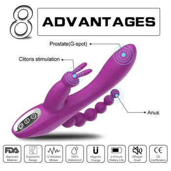 Králik G-Spot Vibrátor, Dildo Sexuálne Hračky pre Ženy, Dospelých, Páry Double Penetrácia Análny Stimulátor Klitorisu Sexuálne Produkt