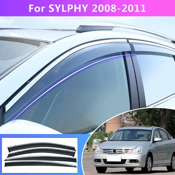 Auto Styling Pre Nissan Sylphy A60 2008 2009 2010 2011 Dymu Okno, Slnko, Dážď, vonkajšie clony Deflektor Stráže Príslušenstvo 4PC