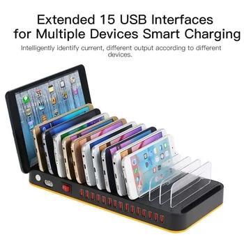 100W Multi USB Nabíjačku 15 Port USB Rýchlo Nabíjačka Rýchle Nabíjanie, Nabíjanie pre iPhone Samsung EÚ Plug