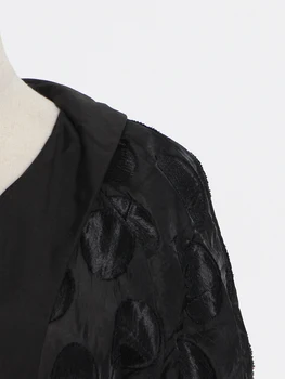 TWOTWINSTYLE Black Print Tričko Pre Ženy V Krku Svietidla Rukáv Vysoký Pás Patchwork Krídla Košele, Ženské 2021 Jeseň Oblečenie Nové