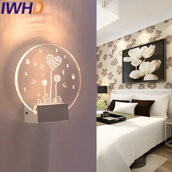 IWHD Akryl Moderné LED Nástenné Svietidlo Móda, detská izba, Obývacia Izba Spálňa Nástenné Svietidlá Domov Osvetlenie Schodov Arandela