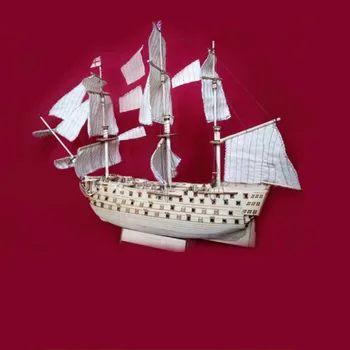 52 cm Dlhé DIY Dreva Montované Víťazstvo Royal Navy Lode, Plachetnice Model Čln Dekorácie, hračky pre deti Dávnych plachetnica model