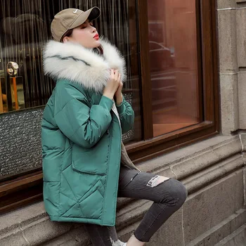 Zimné Parkas 2019 nové elegantné kapucňou hrubé dlhé žien kožušiny golier bundy zimné snehu -30 stupňov bundy kabát
