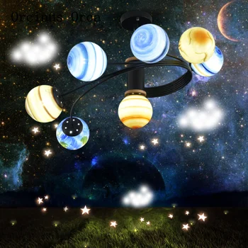 Cartoon Tvorivé Planéty stropné lampy, Chlapci a Dievčatá, Spálne, detskej Izby Osvetlenie Americký LED Planetárny stropné lampy
