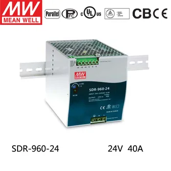 ZNAMENÁ DOBRE SDR-960-24 24V 40A meanwell SDR-960 24V 960W Jeden Výstup Priemyselné DIN lištu s PFC Funkcia