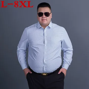 6XL 7XL plus Značky-oblečenie 8XL Muž Ľanové Šaty, Košele Fit Turn-dole Mužov Krátky Rukáv Pánske Havajská Košeľa Veľká veľkosť