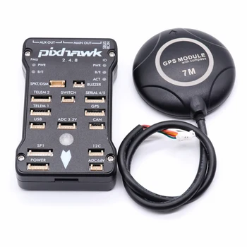 Pixhawk 2.4.8 PIX PX4 32 Bit Autopilota Letu Regulátora 7m GPS 7M w/4G SD Bezpečnostný Spínač Bzučiak+PPM+I2C pre RC Drone Multirotor