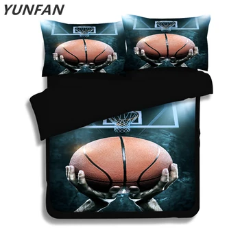 3D Basketbal Vytlačené posteľná bielizeň Sady Perinu Set 3ks Posteľ Nastaviť Twin Dvojité Queen size Bed bielizeň, Obliečky(Č List Č. Náplň)