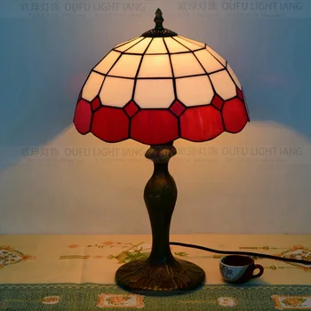 12Inch Barokový vintage Tiffany stolná Lampa vidieckom Štýle vitráže Lampa pre Spálne Nočná Lampa E27 110-240V