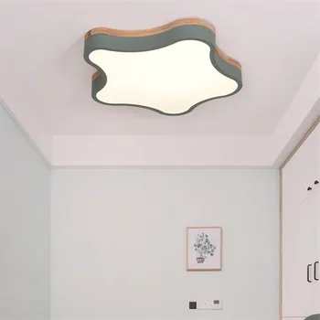 Kreatívne Nordic Macaron stropné lampy, Škôlky, detské izby, spálne, star tvarované dub ultra-tenké stropné svietidlo