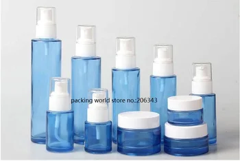 100ml matné/zelená/modrá/biela sklenená fľaša bieleho čerpadla jasné vekom séra/mlieko/emulzie/nadácie/gél kozmetické balenia