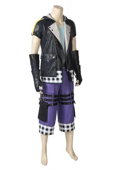 Anime Hra Kingdom Hearts 3 Cosplay Riku Kostým pre Dospelých Halloween Bunda s Kapucňou, Kožené Oblečenie na Zákazku COSPLAYONSEN