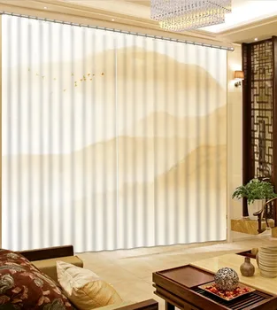 Vlastnú veľkosť Luxusné Zatmenie 3D Okne Závesy Pre Obývacia Izba béžová záclony Okna Zatmenie Luxury 3D Závesy nastaviť Na Lôžko