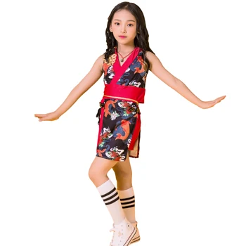 Nový Deň Detí Jazz Výkon Kostým Čínsky Štýl, Národný Kostým Hip Hop Oblečenie Dievčatá Pódium Fáze Kostýmy DQS7008