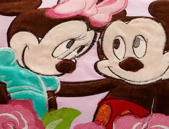 Mickey Minnie Mouse Posteľná Bielizeň Sady Dievčatá Prikrývky Posteľ Zahŕňa Listy Nášivka Výšivky Bavlna Tkané Jeden Twin Plný Kráľovná Ružová