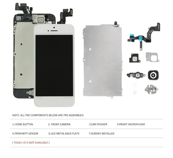 2022 AAA Displej pre iPhone 5 5C 5S 5SE LCD Displej plne Montáž LCD Dotykový Displej Digitalizátorom. Úplná Výmena