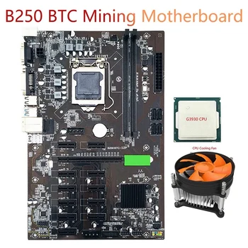 B250 BTC Ťažba Doske LGA 1151 s G3930 CPU+Chladiaci Ventilátor SATA 3.0 USB 3.0 Podporuje DDR4 DIMM RAM pre Banské Banské