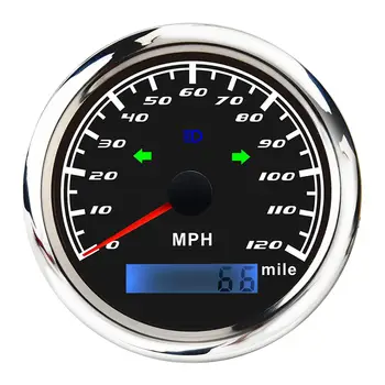 85mm GPS Digitálny Tachometer Rýchlomer počítadlo kilometrov, Pre Vozidlá, Motocykle, Jachty, Lode, S Podsvietením